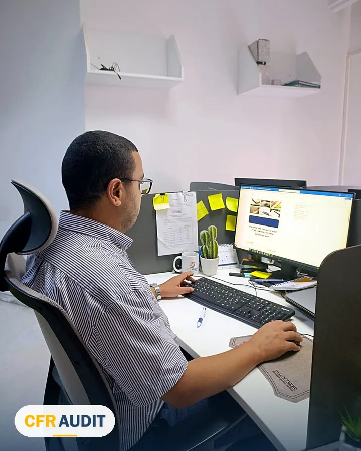 Collaborateur du cabinet d'expertise comptable CFRAUDIT au travail, Tunis